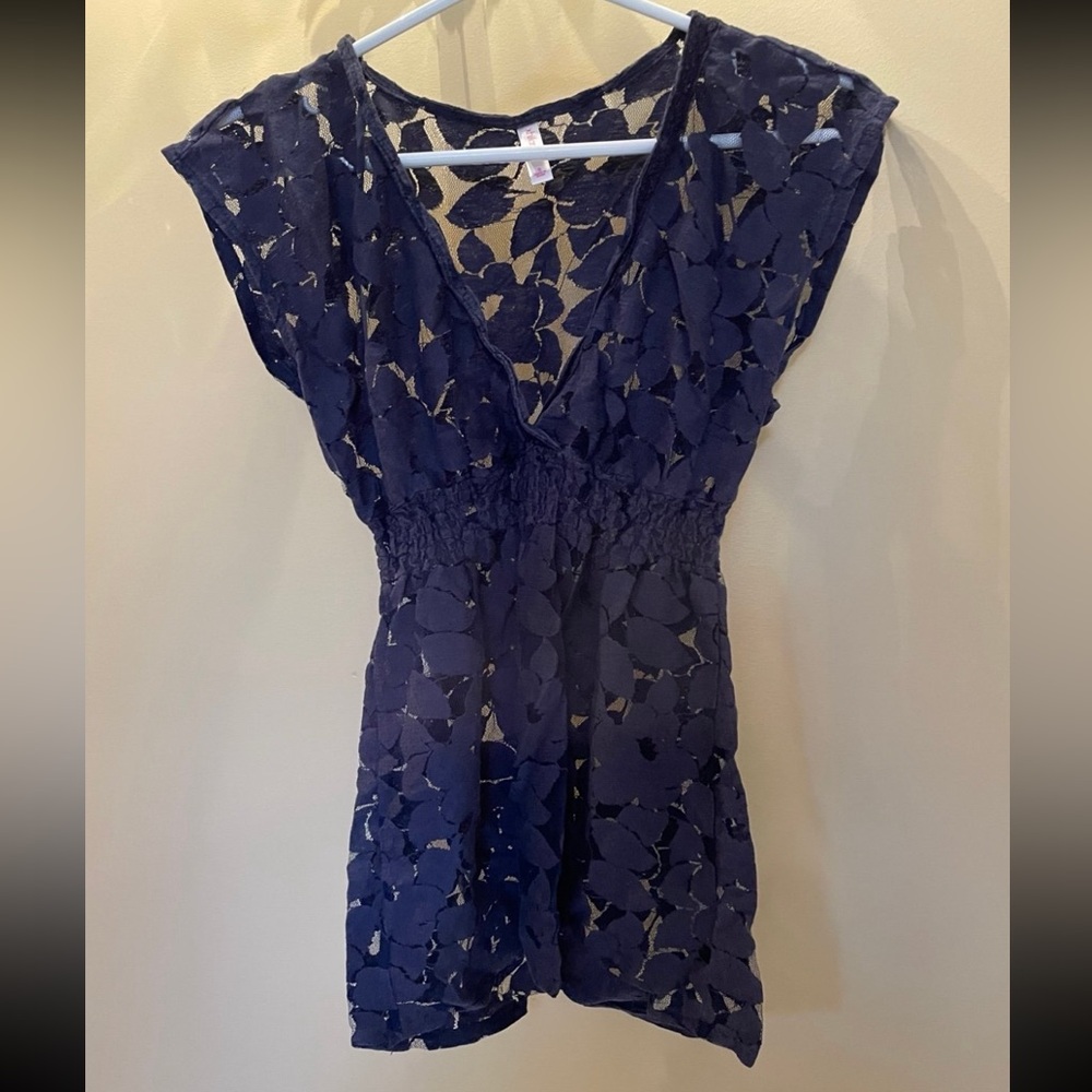 Xhilaration blue lace top